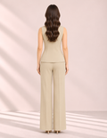 Flowy Wide-Leg Trousers – back – ELVÉRA women's office wear Malaysia