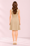 Belted Sleeveless Day Dress – back – ELVÉRA women's office wear Malaysia