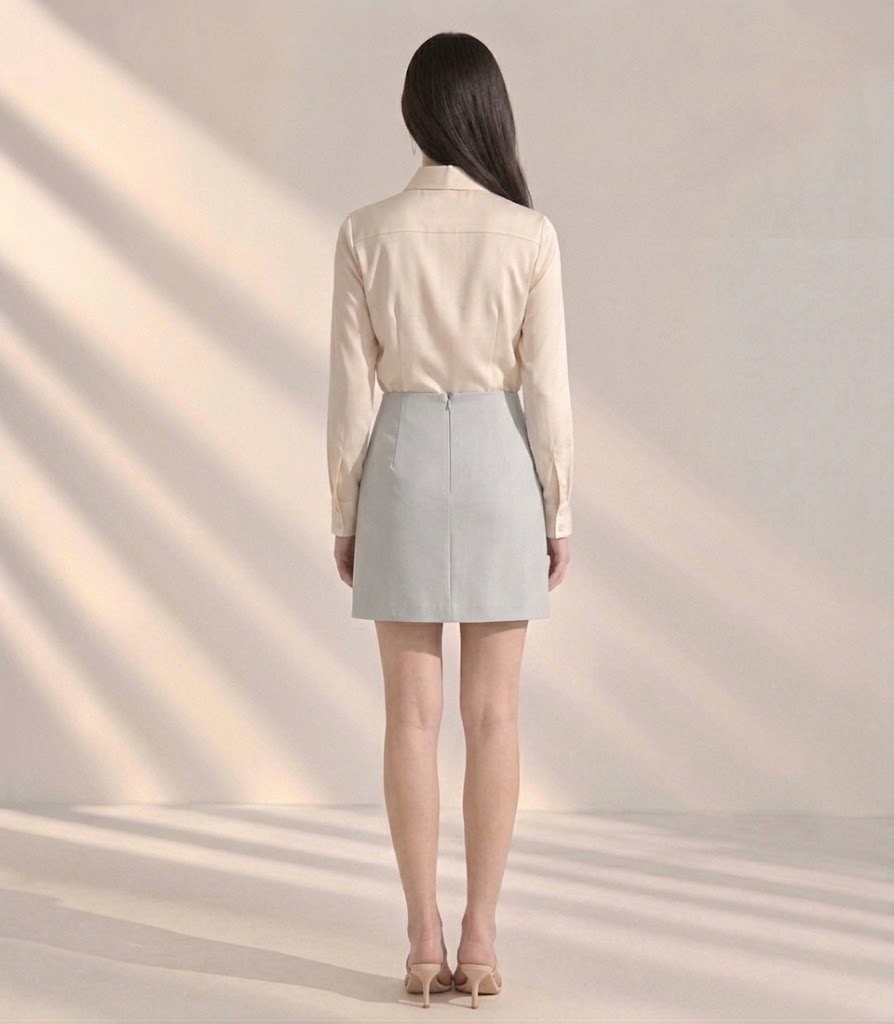 Soft Pleated Skirt – back colour 2 – ELVÉRA women's office wear Malaysia