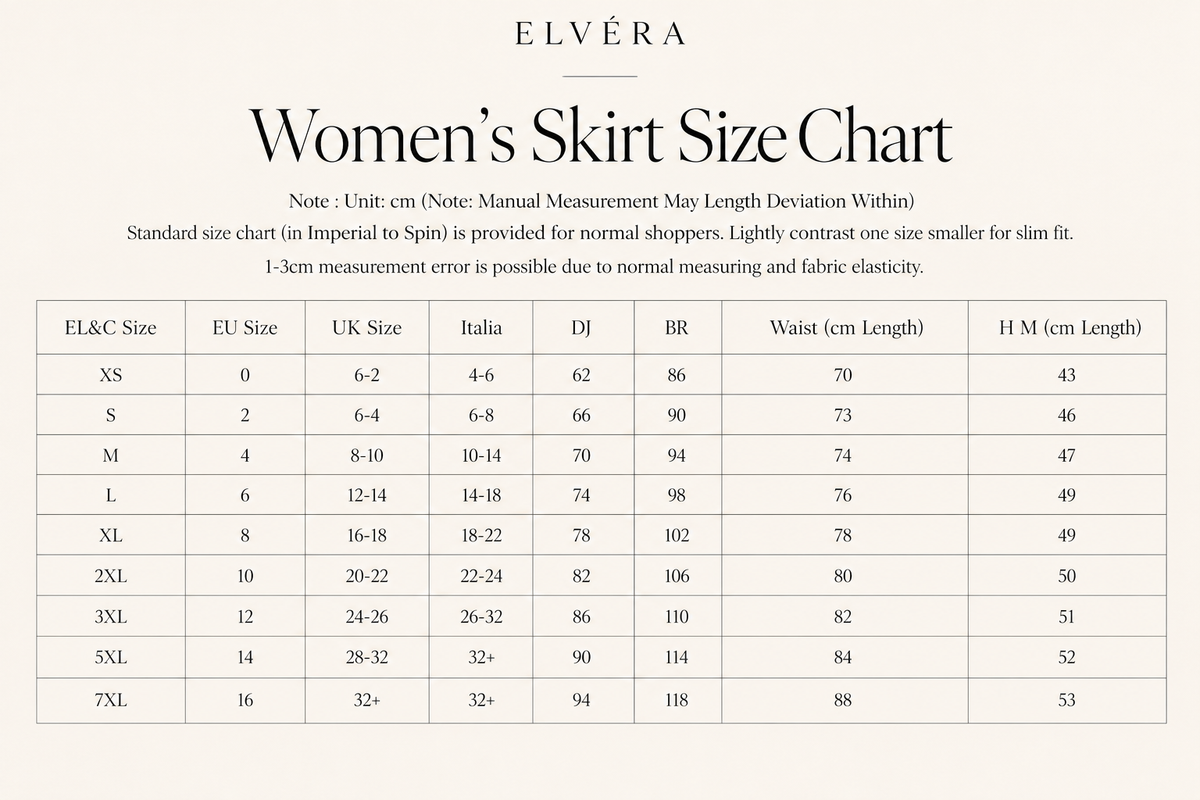 Belted Sleeveless Dress – size chart – ELVÉRA women's office wear Malaysia