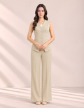 Flowy Wide-Leg Trousers – front – ELVÉRA women's office wear Malaysia