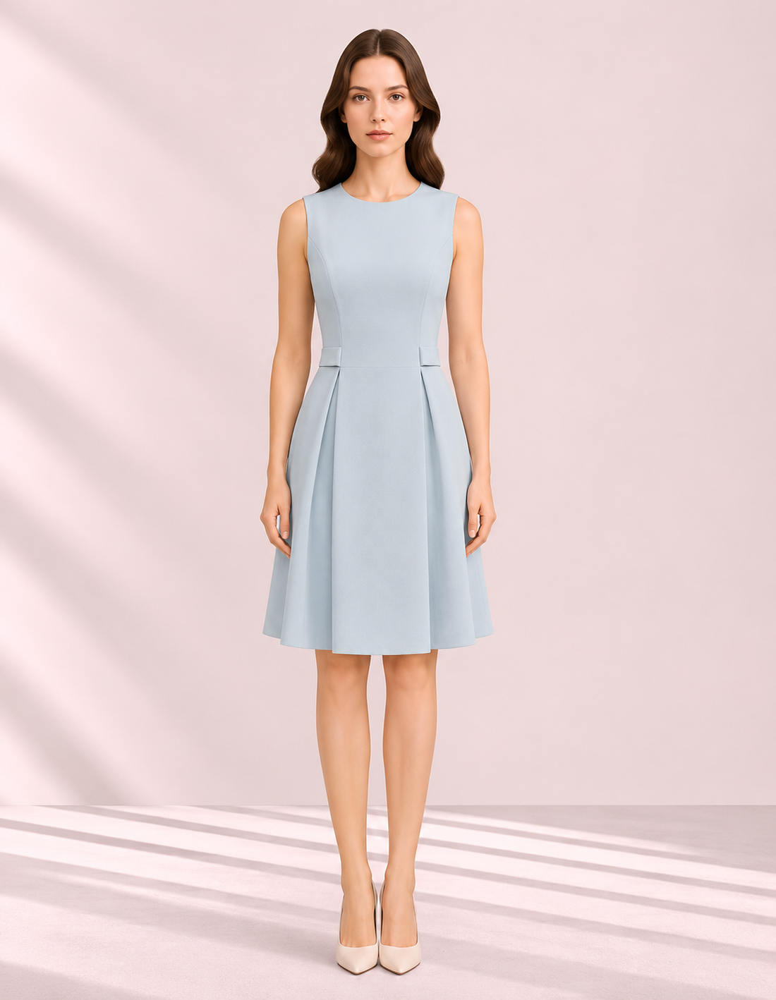 Sleeveless Shift Dress – front – ELVÉRA women's office wear Malaysia