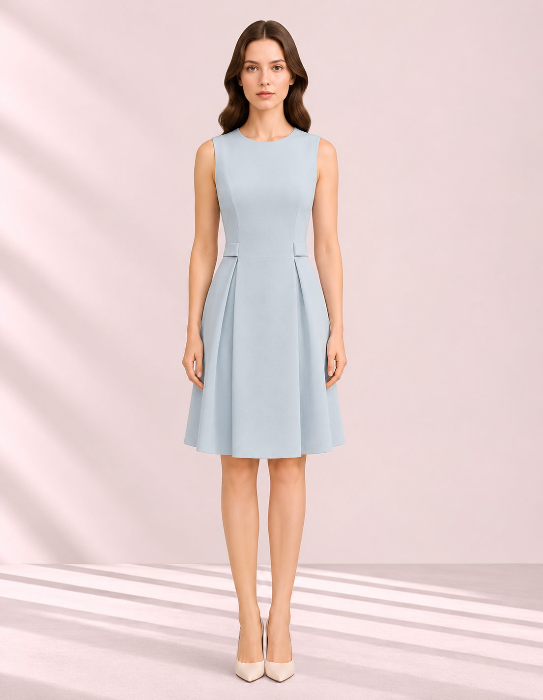 Sleeveless Shift Dress – front – ELVÉRA women's office wear Malaysia