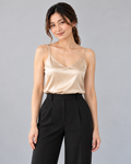 Silk-Touch Satin Camisole – champagne – ELVÉRA women's office wear Malaysia