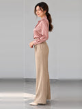 Liquid Satin Shirt – pink side – ELVÉRA women's office wear Malaysia